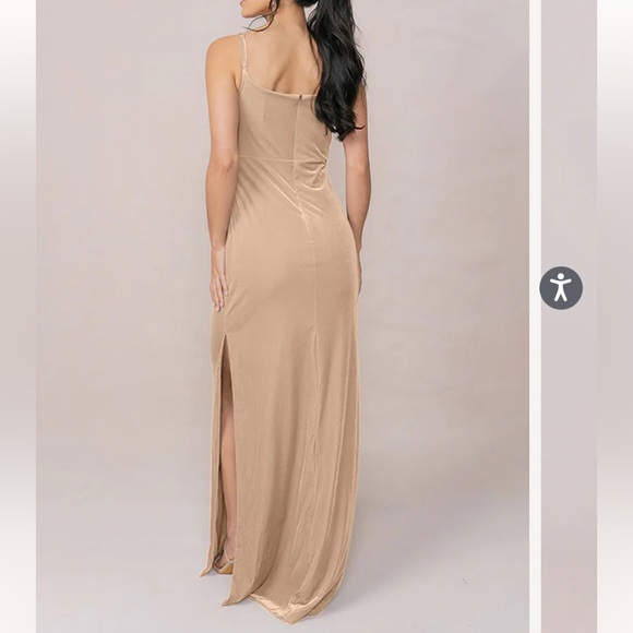 Revelry Skye Velvet Dress in Gold Champagne - Picture 2 of 2